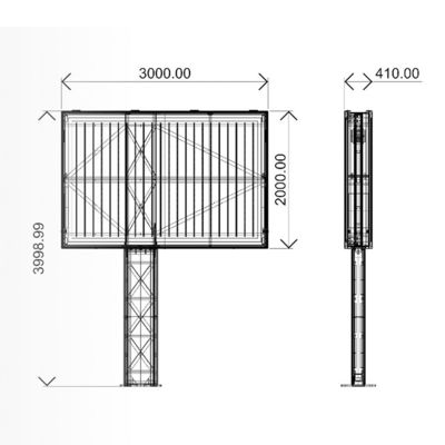 आसान स्थापना p6 स्क्रीन साइन आउटडोर राजमार्ग इलेक्ट्रॉनिक डिजिटल विज्ञापन पैनल एलईडी बिलबोर्ड डिस्प्ले