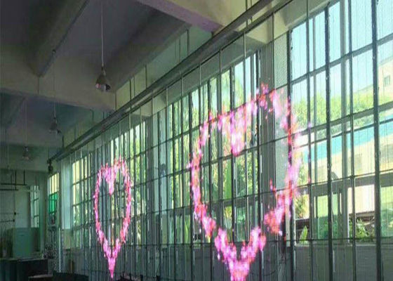 P15 पारदर्शी एलईडी डिस्प्ले क्लियर फुल कलर SMD3528 एनर्जी सेविंग 65746 Dos / Sqm